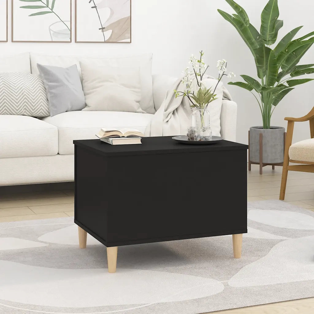 Tavolino da Salotto Nero 60x44,5x45 cm in Legno Multistrato 819565