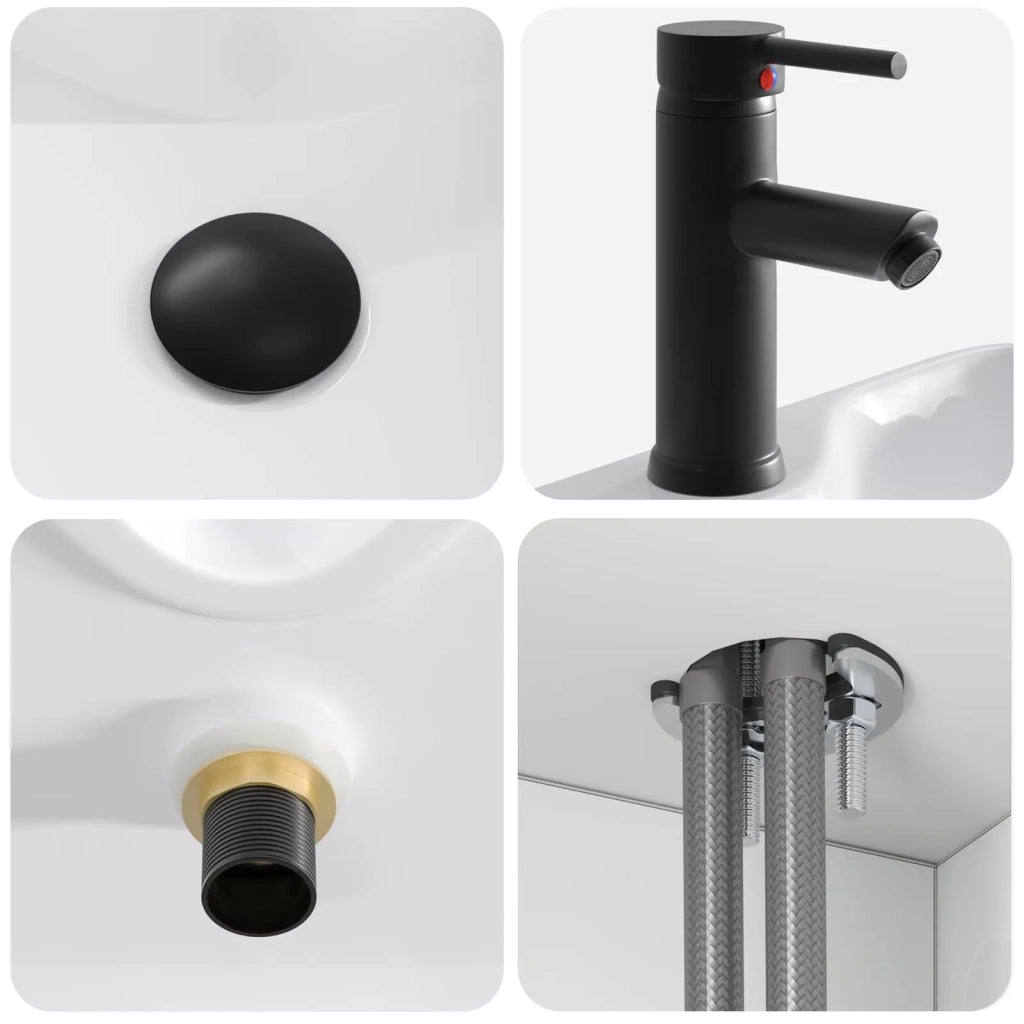 Mobile lavabo da parete Bianco Lucido 49 x 41 x 63 cm 890586