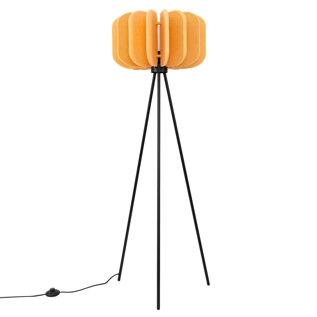 Lampada da terra treppiede BARDEO feltro gialla E27