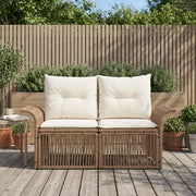 Divano da giardino 2-Numero di posti Beige polyrattan 42026694