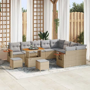 Set Divano da Giardino 13 pcs Beige e Grigio Chiaro polyrattan 3365167