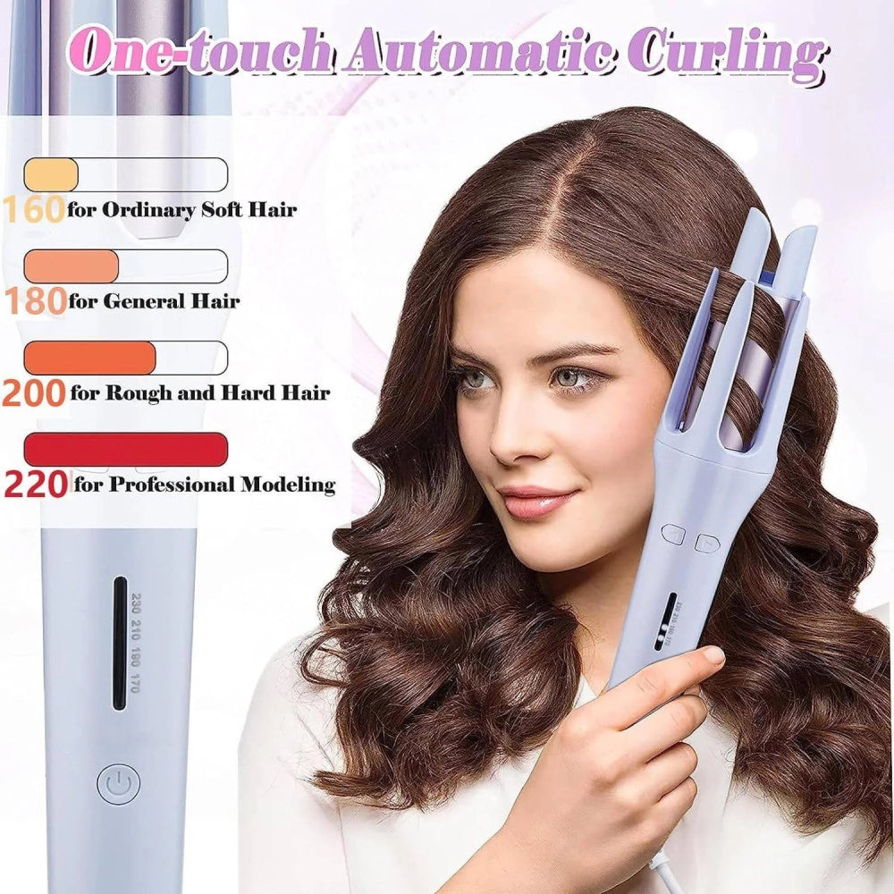 Trade Shop - Ferro Arricciacapelli Da 32mm Arriccia Capelli Automatico Girevole Rotante 360° -