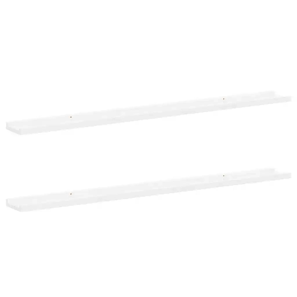 Mensole da Parete 2 pz Bianco Lucido 115x9x3 cm 326652