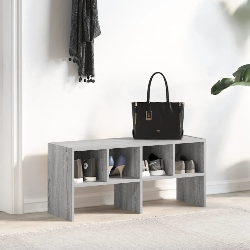 Scarpiera Impilabile-Scaffale per scarpe Grigio Sonoma 89,5x30x40 cm