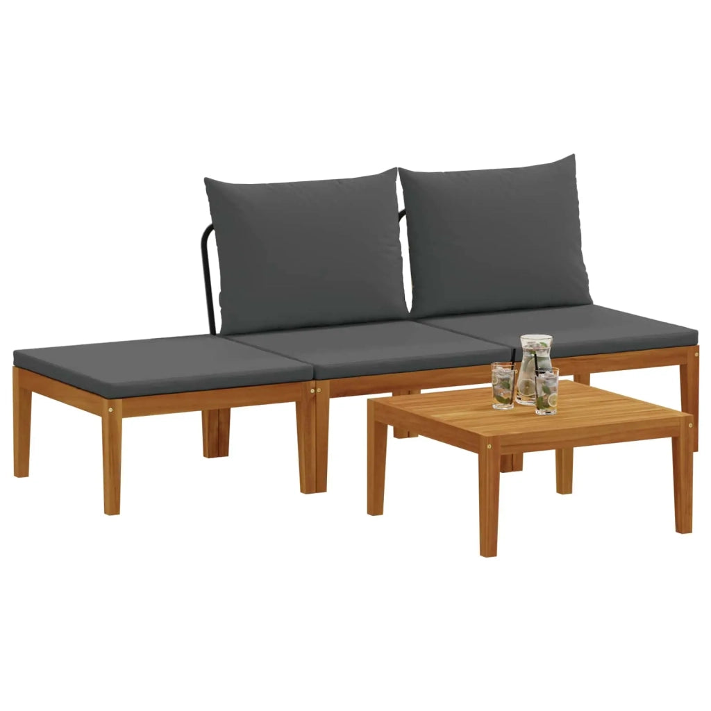 4 pcs Legno massiccio di acacia e corda Naturale 3407759