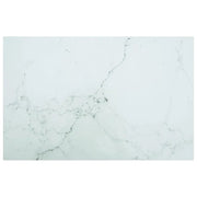 Piano per Tavolo Bianco 100x62cm 8mm in Vetro Aspetto Marmo  cod mxl 74729
