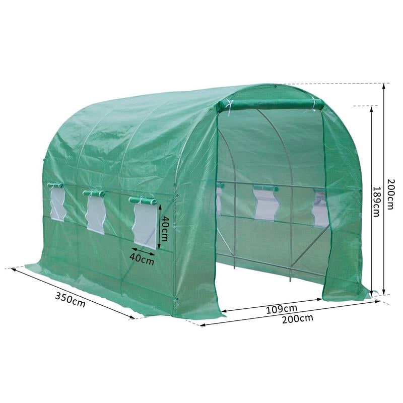 SERRA CON TETTO ARROTONDATO IN PE 3.5 X 2 X 2 M