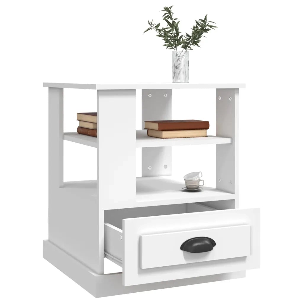 Tavolino-Tavolino da soggiorno-Tavolo Bianco 50x50x60 cm in Legno Multistrato