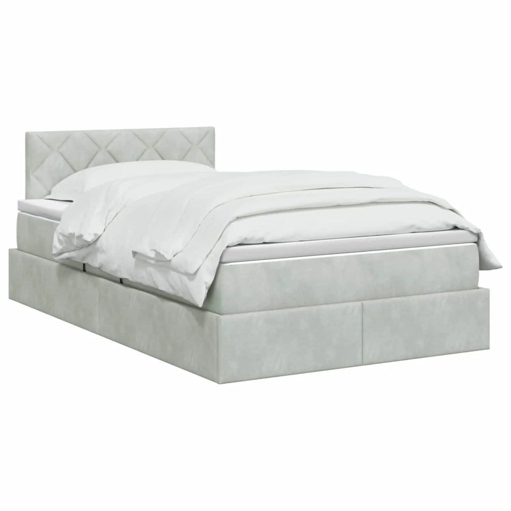 Letto con Contenitore Grigio Chiaro 120 x 200 cm Velluto 3458859
