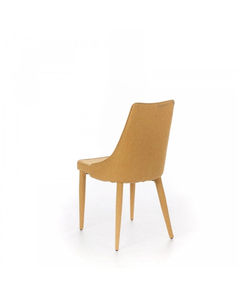 4x Sedia in tessuto Myriam giallo ocra STS