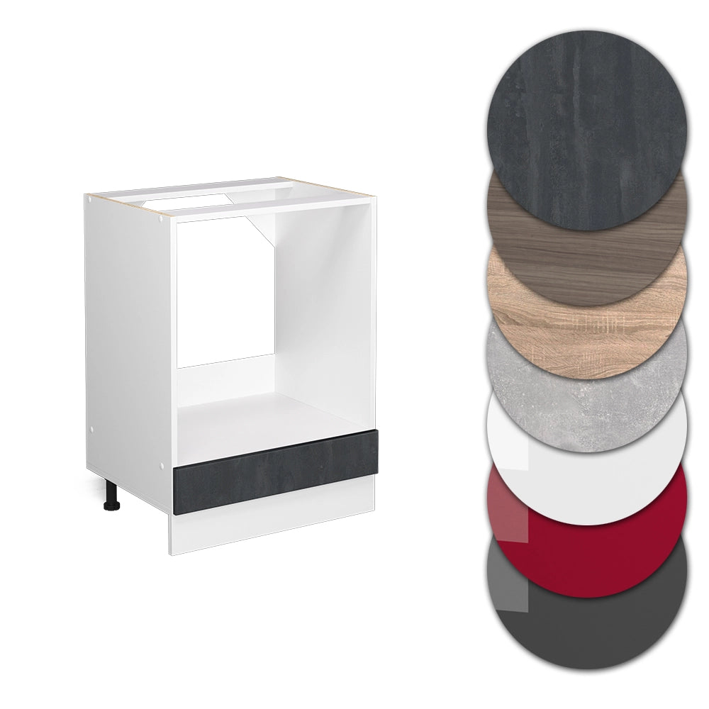 Mobile per forno da incasso R-Line Calce nera/Bianco 60 cm PL Marmo Vicco