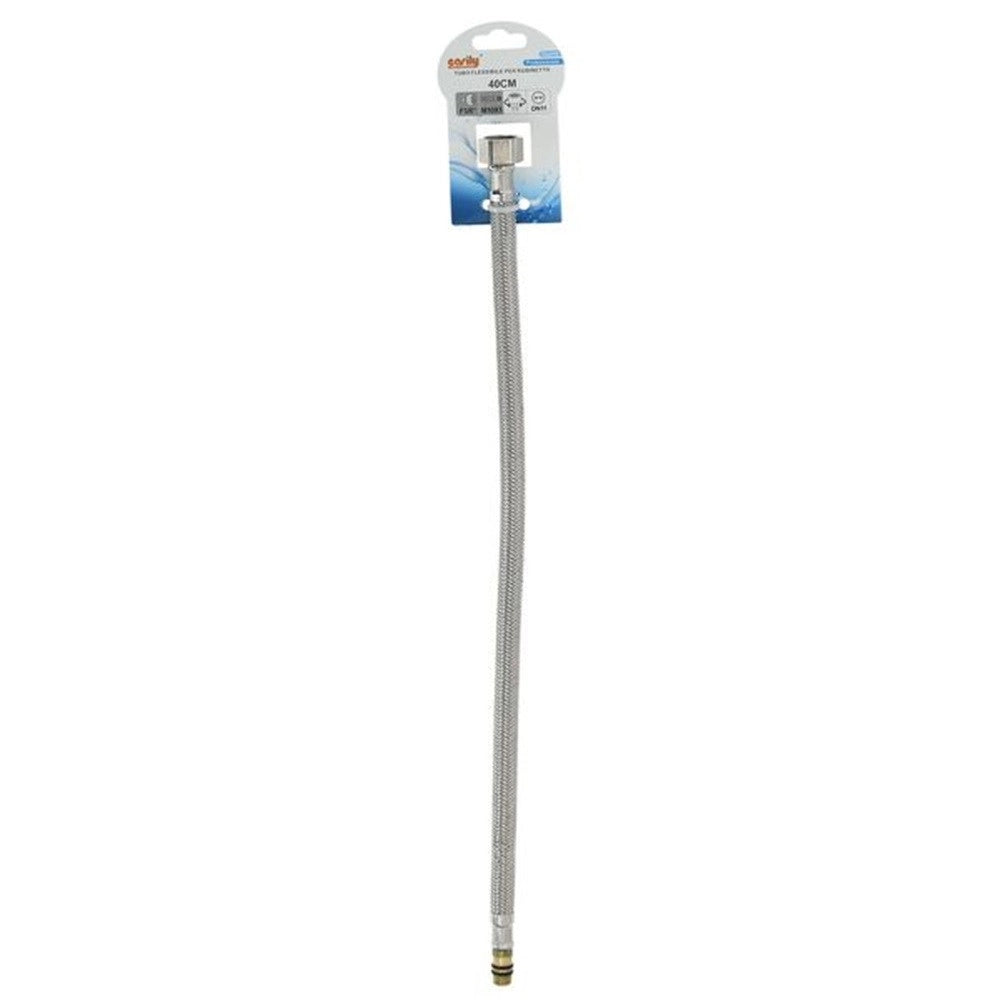 Trade Shop - Tubo Flessibile Flessibili Rubinetto Miscelatore Acqua 40 Cm F1/2 X M3/8 79912 -