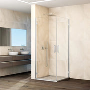 Box doccia angolare GLASS 2 porte battenti 83,5-85,5/48,5-50,5 cm cromo vetro trasparente