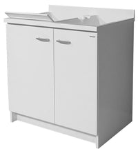 Mobile Lavatoio 80x60x85cm 2 Ante 2 Vasche Asse in Termoplastico Montegrappa Marella Bianco
