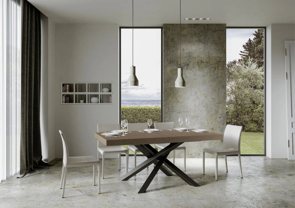 Tavolo allungabile 200/304x90 cm Volantis tortora gambe antracite
