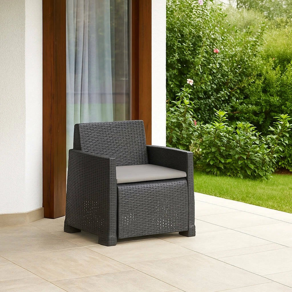 Gaby, Poltrona da Esterno Braccioli Made in Italy, 66x72 cm Grigio Antracite