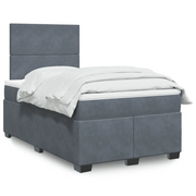Giroletto a Molle con Materasso Grigio Scuro 120x190 cm Velluto