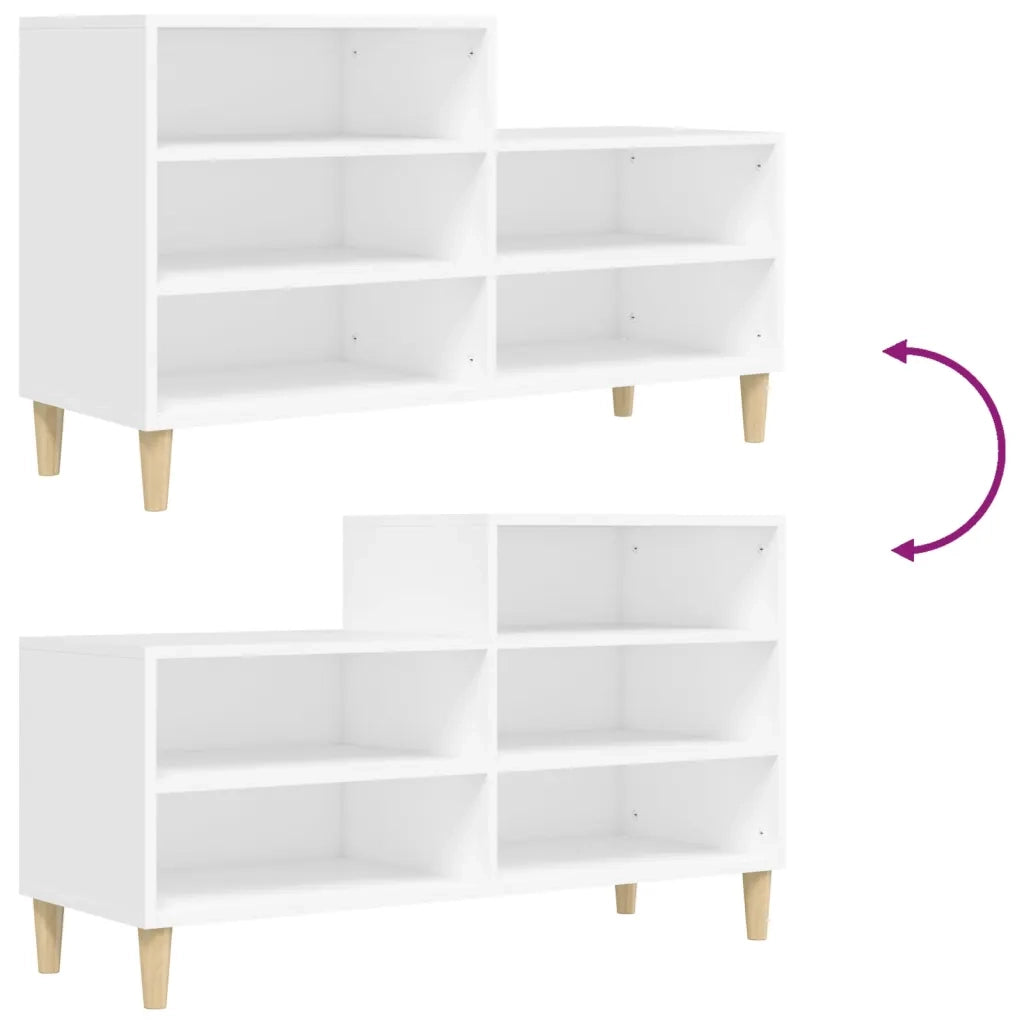 Scarpiera | Mobile per scarpe Bianca 102x36x60 cm in Legno Multistrato