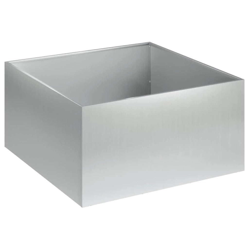 Vaso da giardino 2 pz Argento 40 x 40 x 30 cm Acciaio zincato 8005047