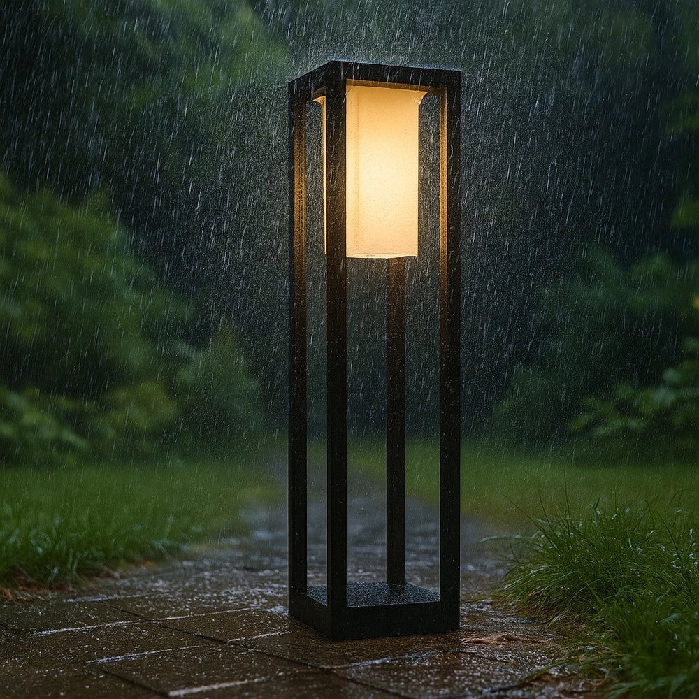 Lampioncino LED da Giardino Nero E27 IP65 60 cm | Paletto Luminoso Moderno per Esterni, Alluminio, Attacco E27, Vialetti e Percorsi