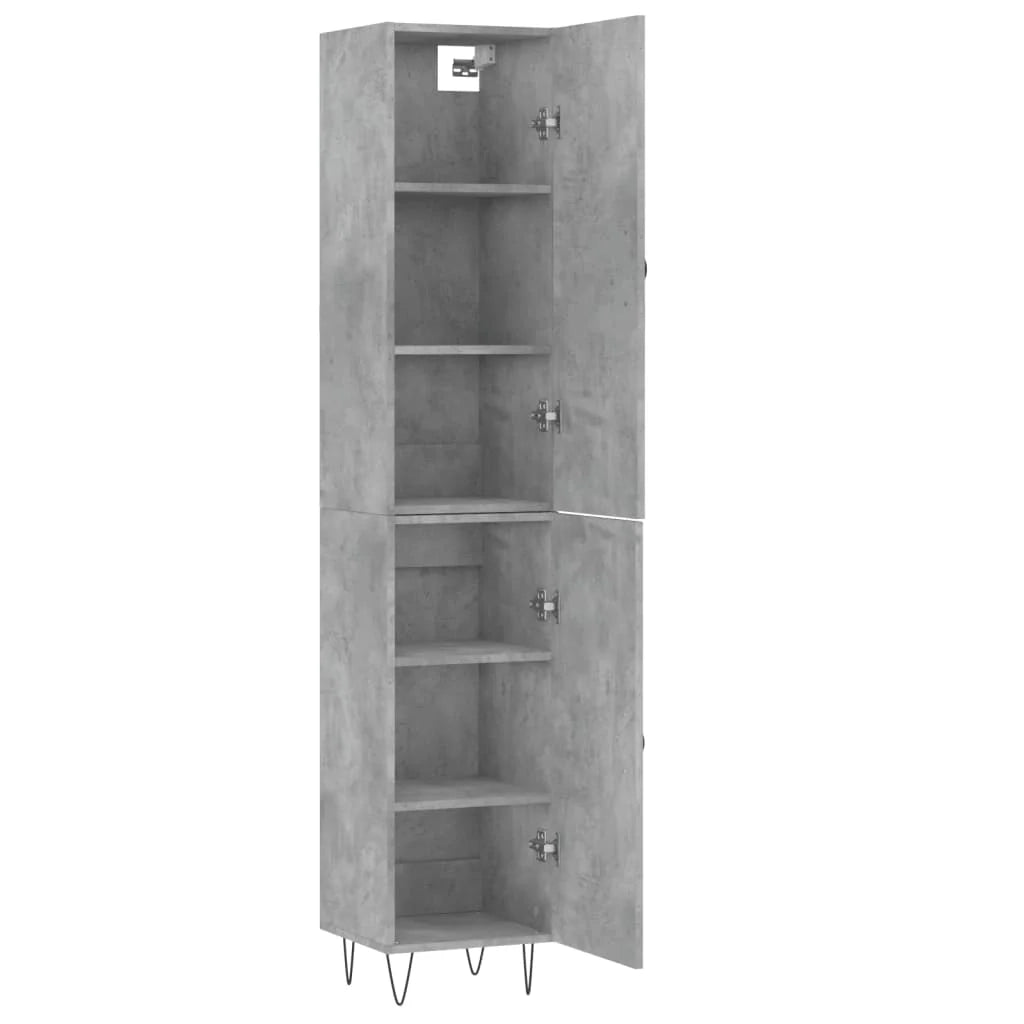 Buffet credenza cassettiera mobiletto mobile contenitore organizer cucina soggiorno salotto alto 34,5 x 34 x 180 cm legno ingegnerizzato grigio 02_0034330