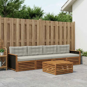 Set di divani da esterno 5 pcs Naturale e Grigio Chiaro