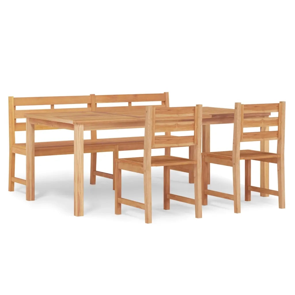 Set da Pranzo per Giardino 4 pz in Legno Massello di Teak 3157203