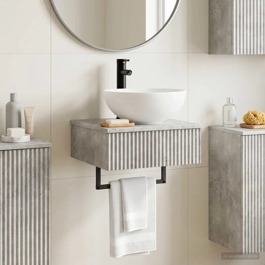 Lavabo da Parete Grigio Cemento 40 x 41 x 40,5 cm