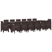 Set da Pranzo per Giardino 15 pcs Marrone Rattan Polt 3378641
