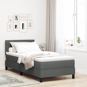 Letto Box Spring con Materasso e LED Grigio Scuro 90x190 cm Tessuto