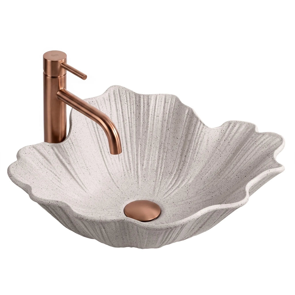 Lavabo Da Appoggio Rea Flower Beige