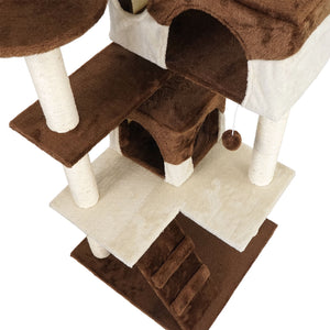 Albero tiragraffi per gatti marrone/beige 130 cm Albero per arrampicarsi Tiragraffi Gatto