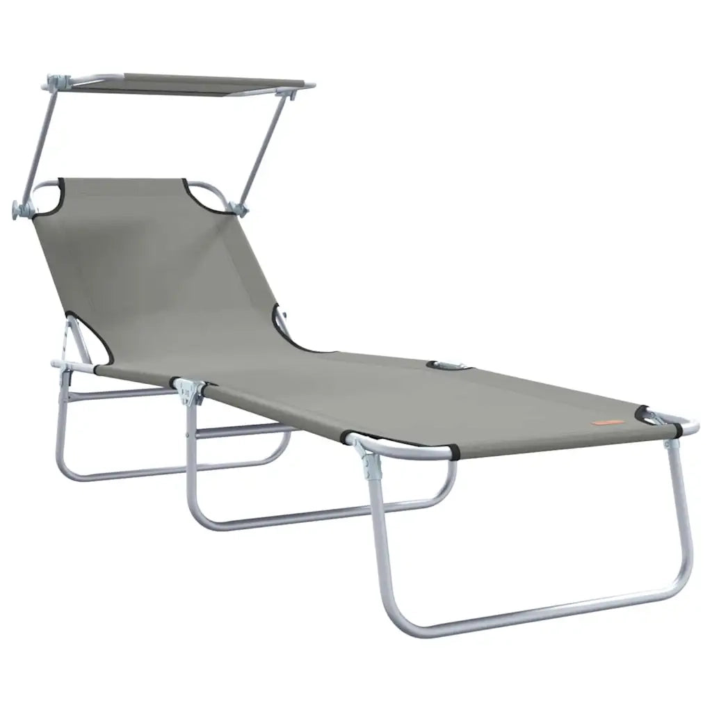 Lettino da sole 2 pcs Grigio 58 x 188 x 77cm Poliestere 42003062