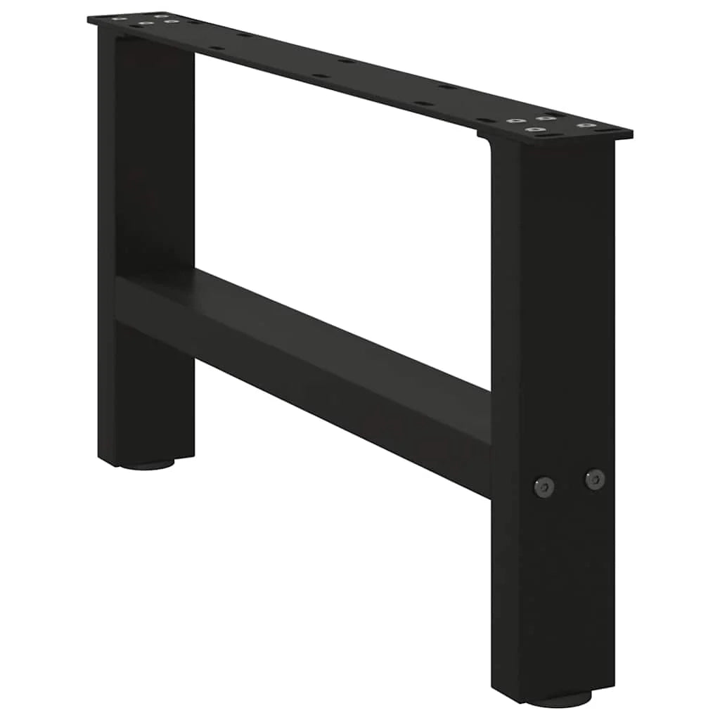 Set di 2 pratiche gambe quadrate per tavolino da caffè 70 x 30 cm con piedini livellatori design moderno in acciaio nero 02_0057508