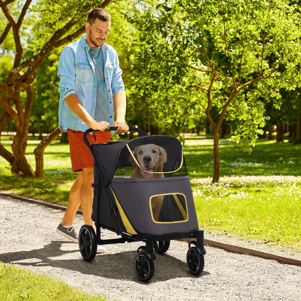 Passeggino per Cani Pieghevole 112x65x100 cm in Tessuto Oxford Grigio