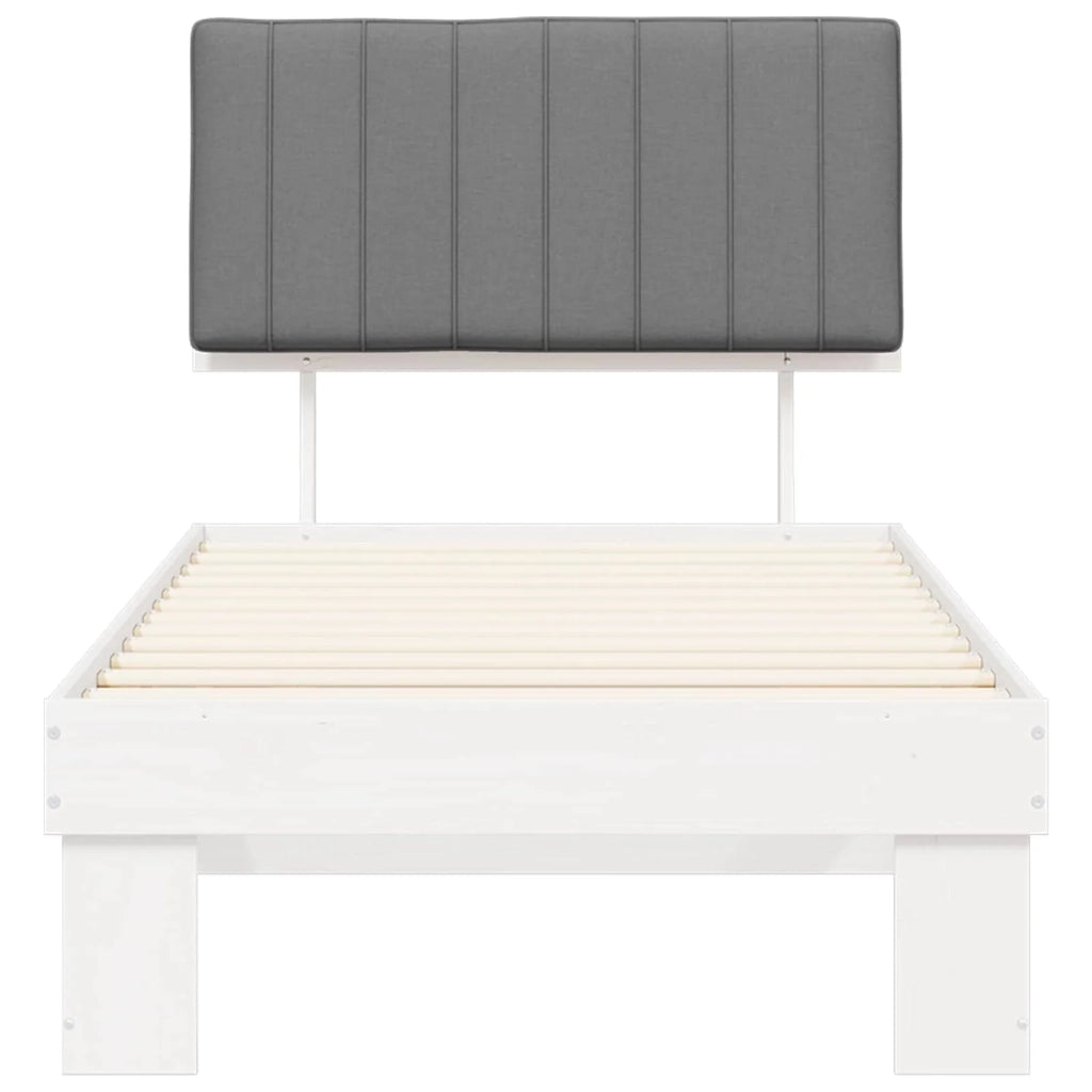 Letto con Testiera Rivestita Grigio chiaro 90 x 190 cm