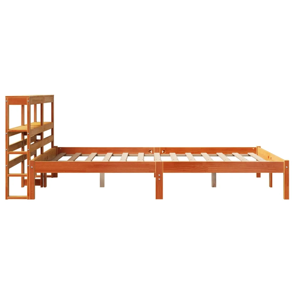 Giroletto con Testiera Marrone Cera 120x190 cm Massello Pino