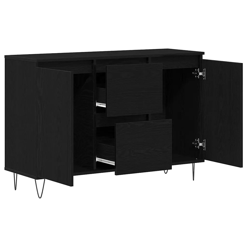 Credenza Rovere Nero 101,5 x 35 x 70 cm Legno multistrato 862934