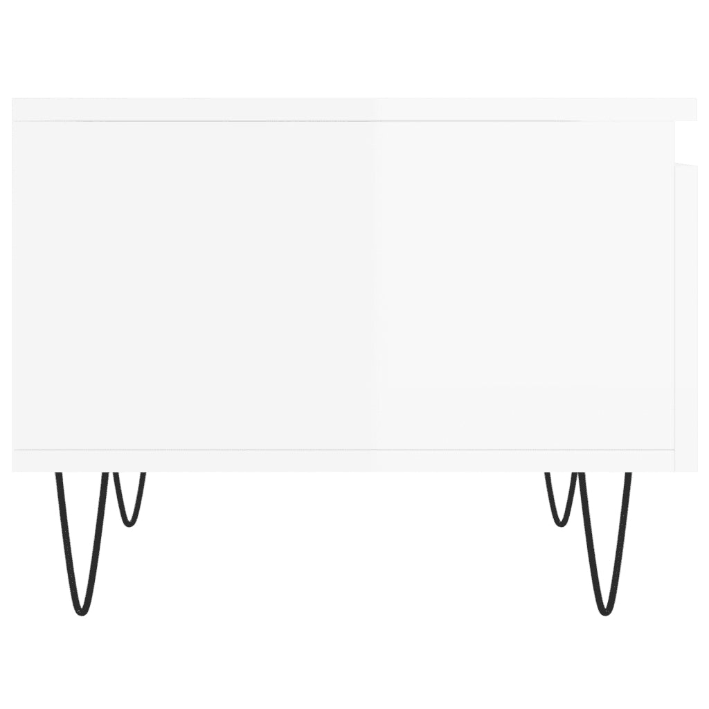 2 pz Tavolini salotto | Tavolino da caff¨¨ | Tavolino da Soggiorno Bianco Lucido 50x46x35cm Legno Multistrato