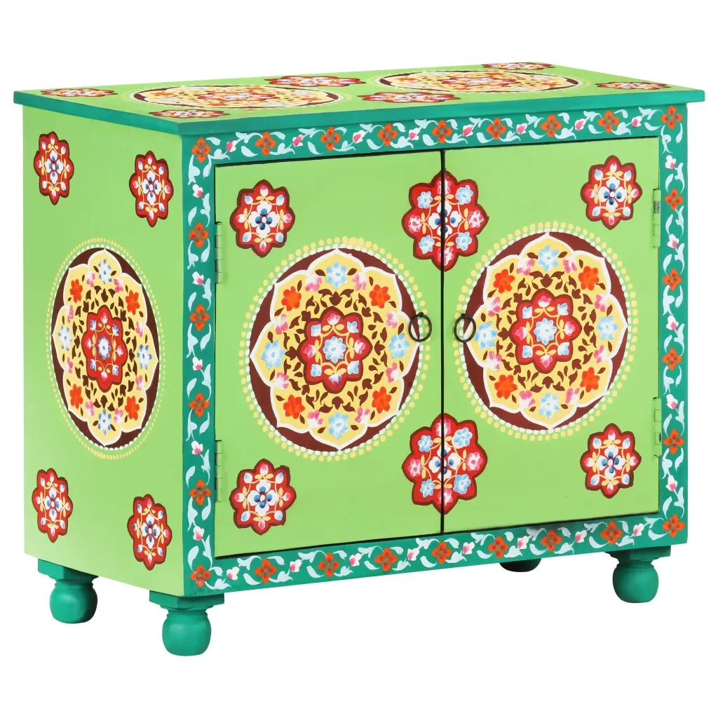 Credenza Dipinta a Mano Multicolore 70x35x60 cm Legno di Mango cod mxl 57385