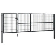 Cancello da Giardino con Pali in Acciaio 350x100 cm Antracite 144399