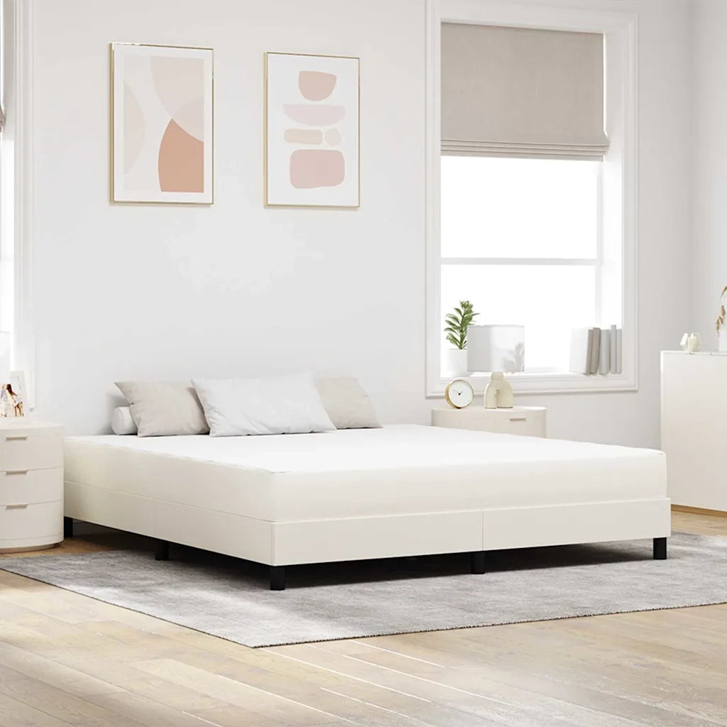 Materasso da Letto con materasso Crema 180 x 200 cm Tessuto 42008303