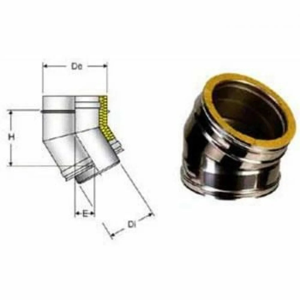 Inox doppia parete aisi 316 curv a 45 d.350 400 b08x8s3wqn