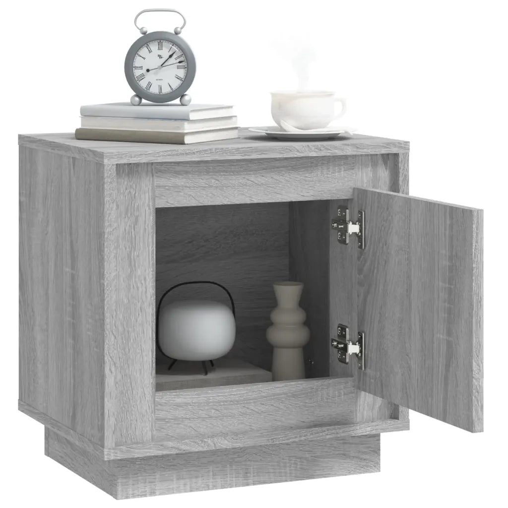 Comodini 2 pz-Set di 2 Tavolino da notte Grigio Sonoma 44x35x45 cm in Legno Multistrato