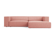 Cosmopolitan Design - Divano angolare destro "Arendal" 3 posti in ciniglia rosa 