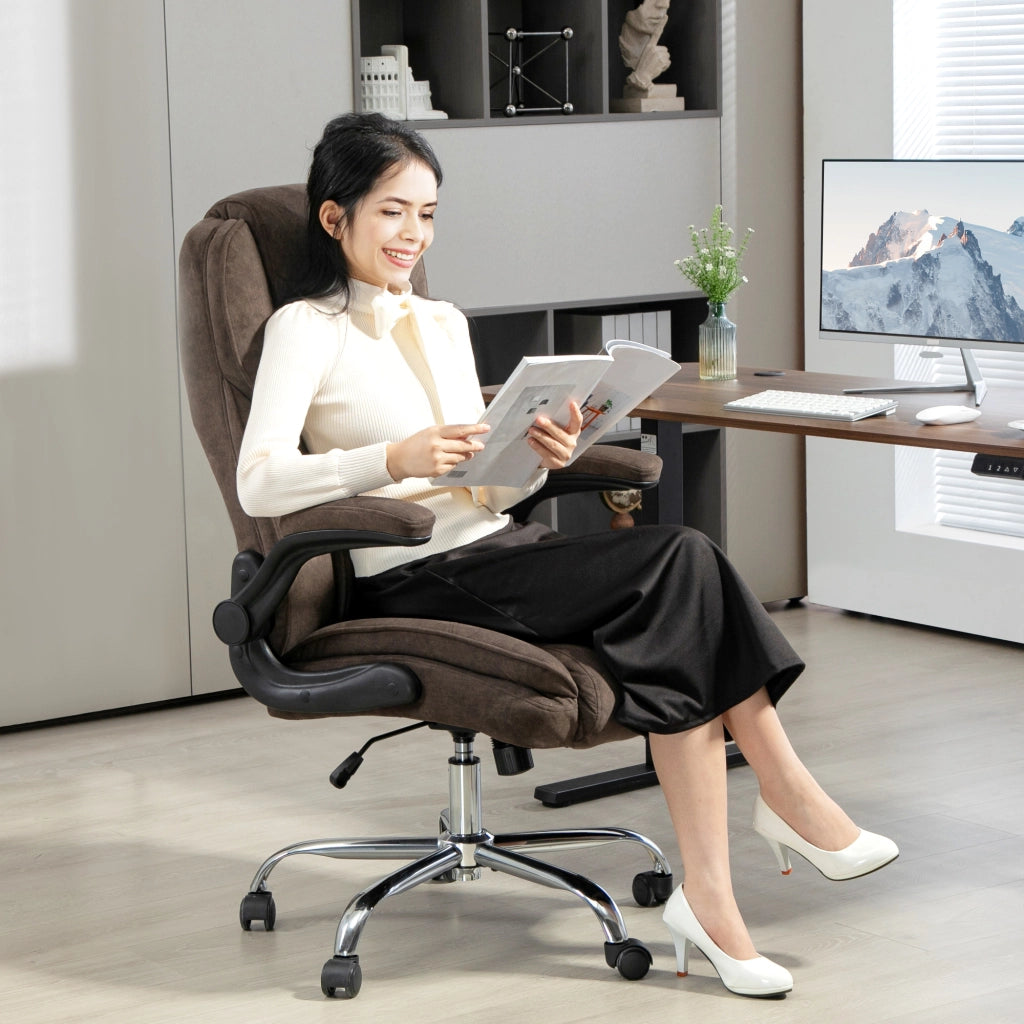 Sedia da ufficio ergonomica ¨C zephmum ¨C marrone 70x70x114-122 cm