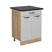 Vicco Mobiletto base per cucina Bianco casa di campagna 60 cm con cassetto, PL Antracite