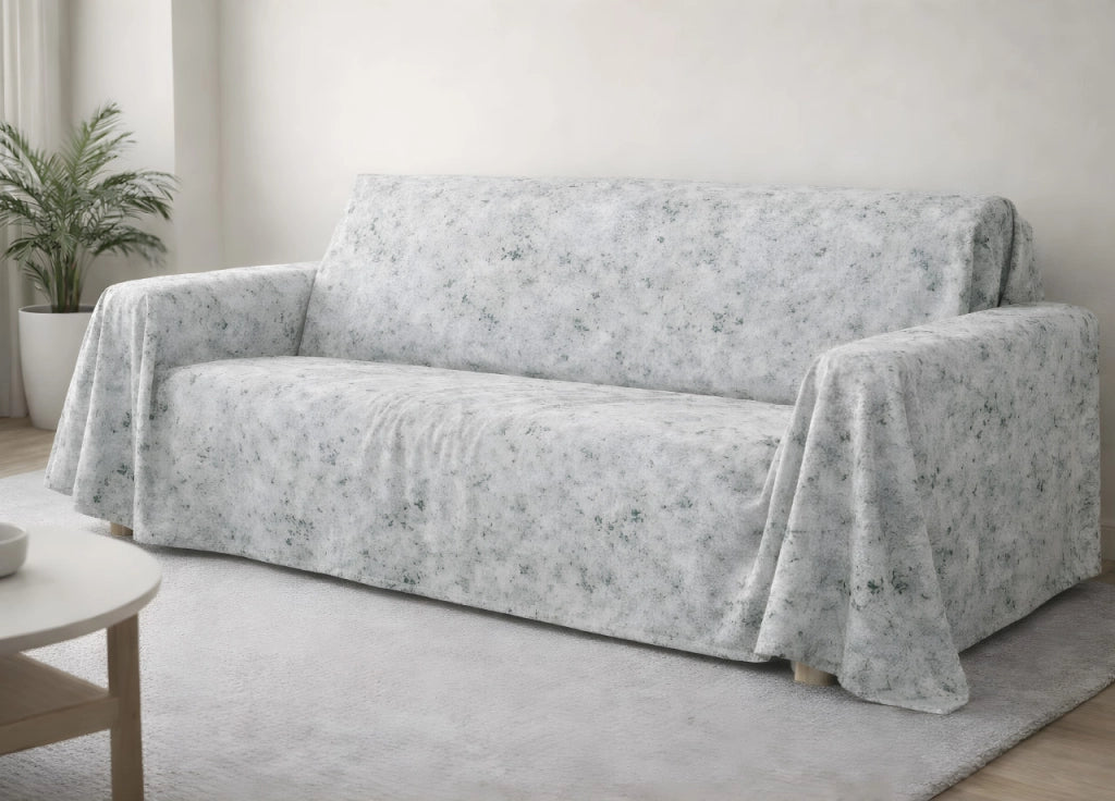 Telo Arredo Copritutto Salvadivano 100% Cotone Made In Italy Disegno Mitril - Matrimoniale - Smeraldo