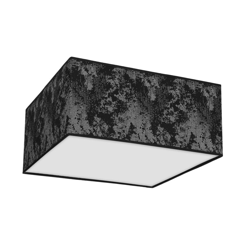 Plafoniera quadrata Satino 40cm nera 2xE27 Milagro