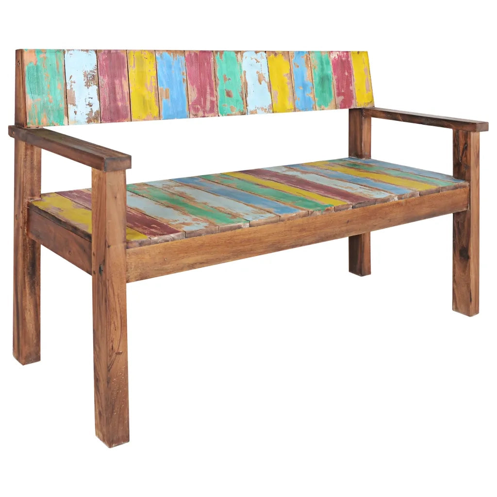 Panca-Sgabello 115 cm in Legno Massello di Recupero